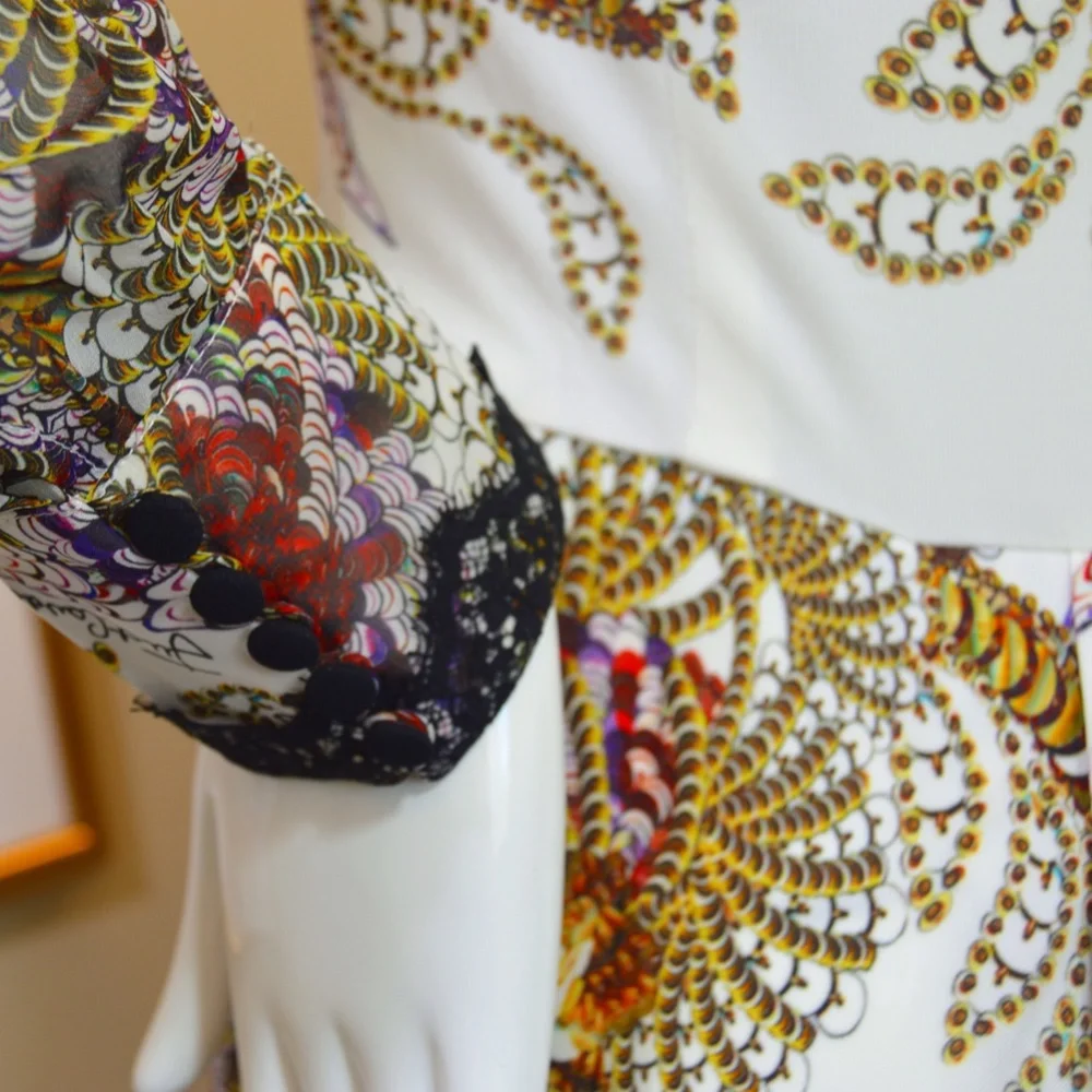 🆕🏷️Just Cavalli Multicoloured Baroque Print Fit & Flare Dress – - Picture 7 of 16